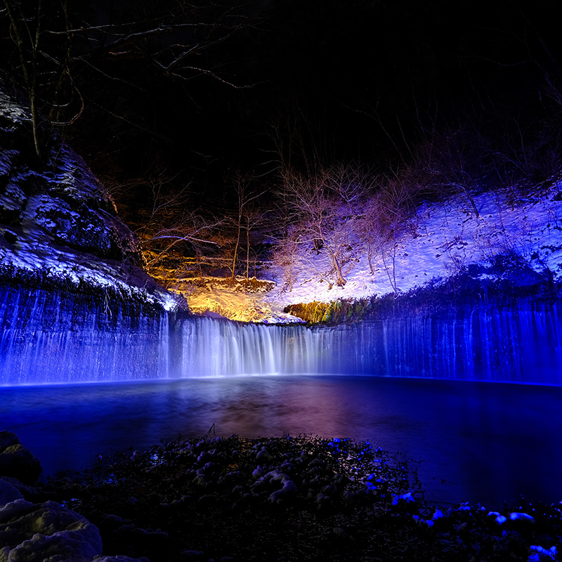 #白糸の滝 #真冬のライトアップ